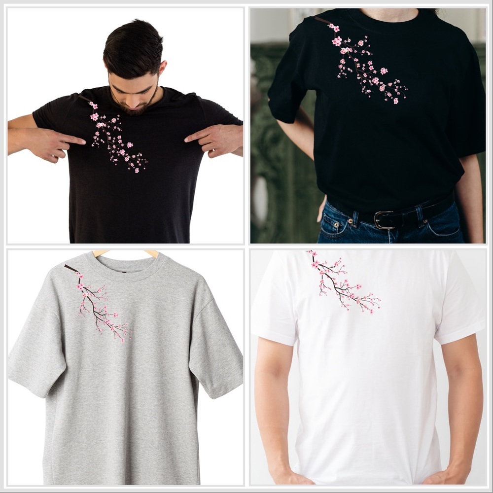 Cherry blossom t-shirt. Graphic, modern design tshirt, nice